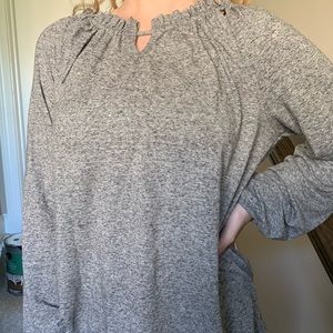 Gray Long Sleeve Top